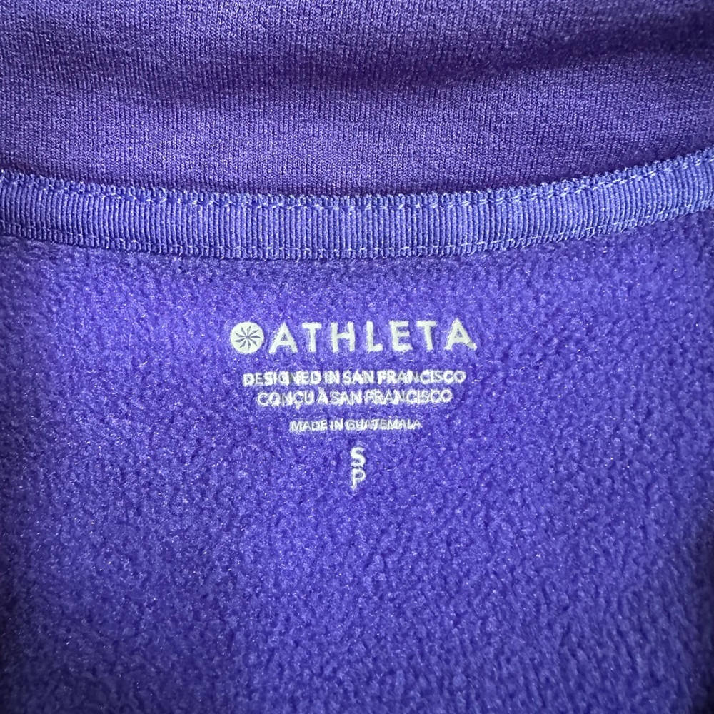 Athleta Purple Quarter-Zip Cropped Pullover - Picture 3 of 8